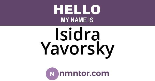 Isidra Yavorsky