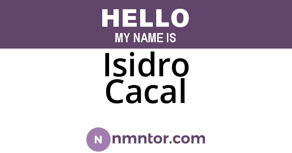Isidro Cacal