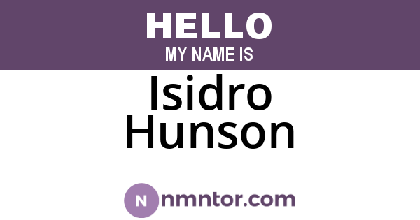 Isidro Hunson