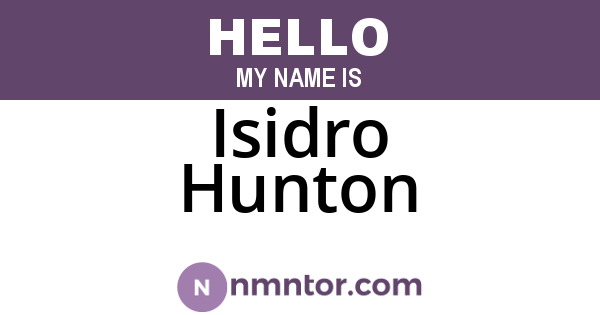 Isidro Hunton