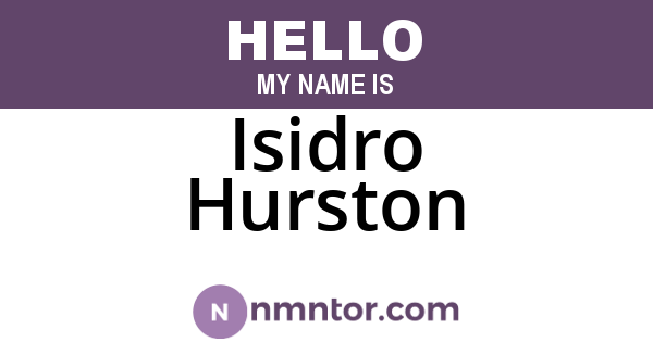 Isidro Hurston