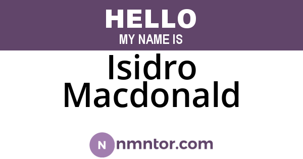 Isidro Macdonald