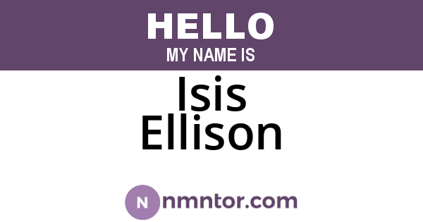 Isis Ellison