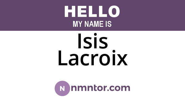Isis Lacroix