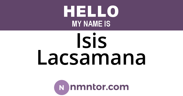 Isis Lacsamana