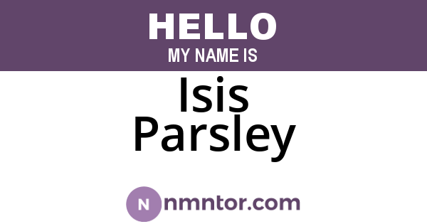 Isis Parsley