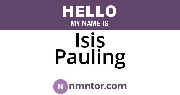 Isis Pauling