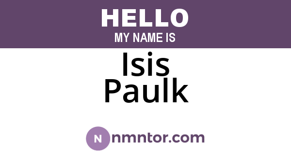 Isis Paulk