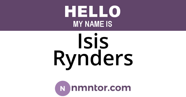 Isis Rynders