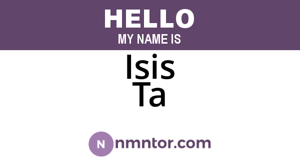 Isis Ta