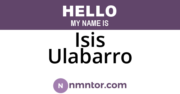 Isis Ulabarro