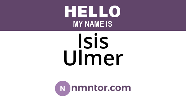 Isis Ulmer