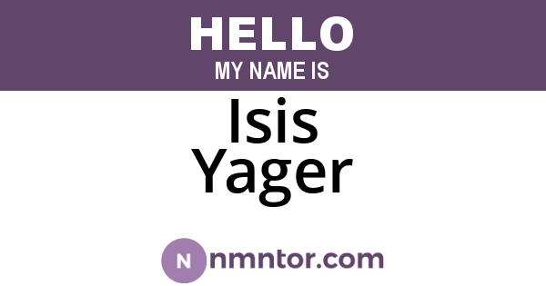Isis Yager