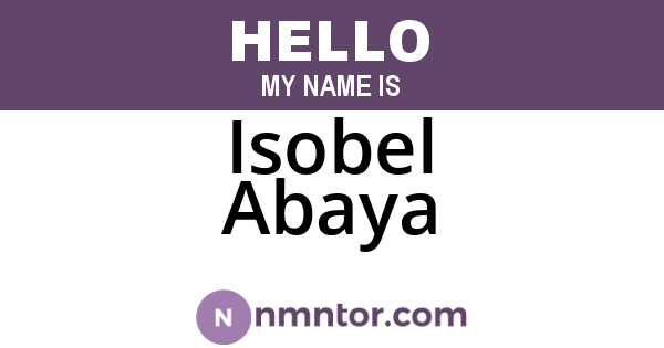 Isobel Abaya