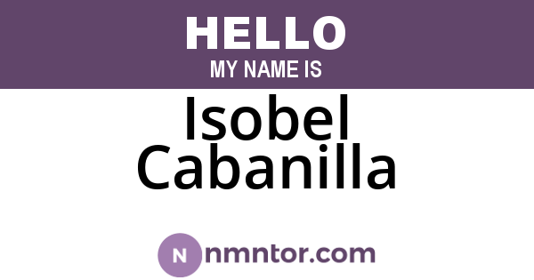 Isobel Cabanilla