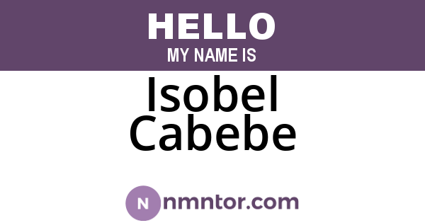 Isobel Cabebe