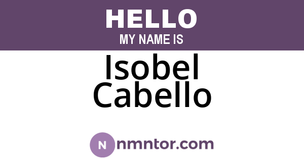 Isobel Cabello