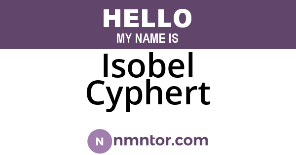 Isobel Cyphert