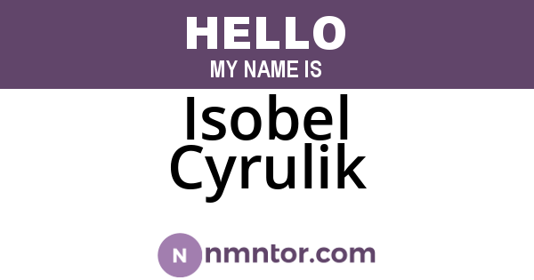 Isobel Cyrulik