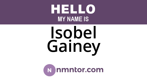 Isobel Gainey