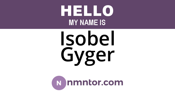 Isobel Gyger