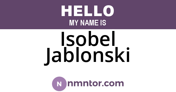 Isobel Jablonski