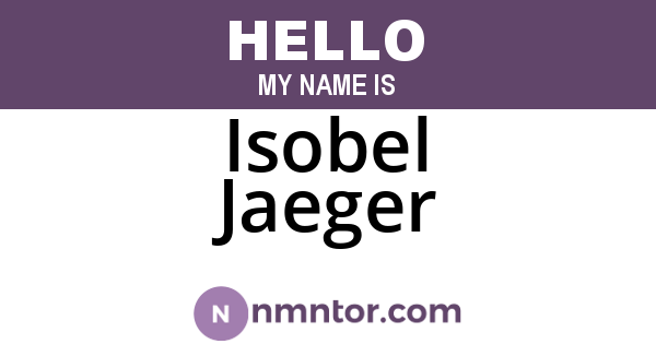 Isobel Jaeger