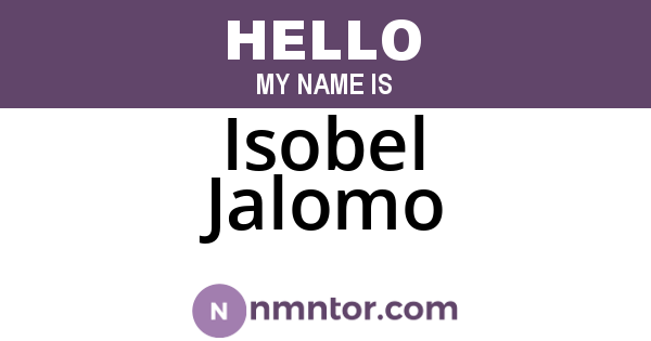 Isobel Jalomo