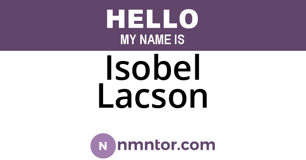 Isobel Lacson