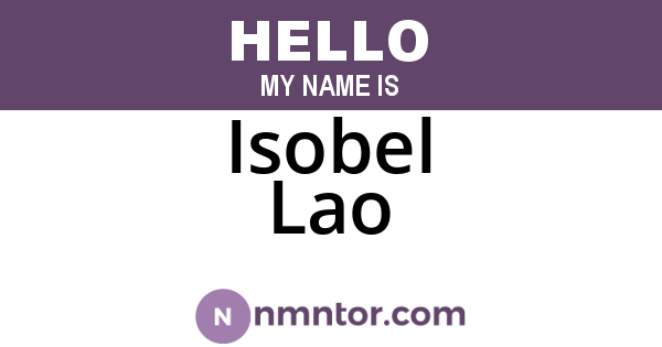 Isobel Lao