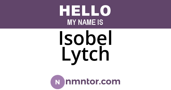 Isobel Lytch
