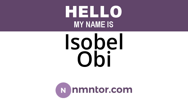 Isobel Obi