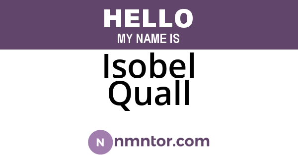 Isobel Quall