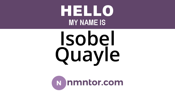 Isobel Quayle