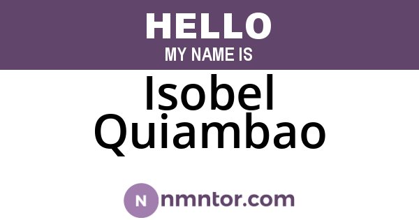 Isobel Quiambao
