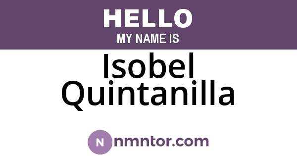 Isobel Quintanilla