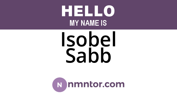 Isobel Sabb
