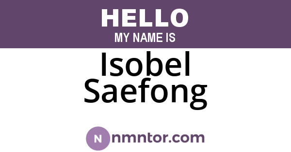 Isobel Saefong