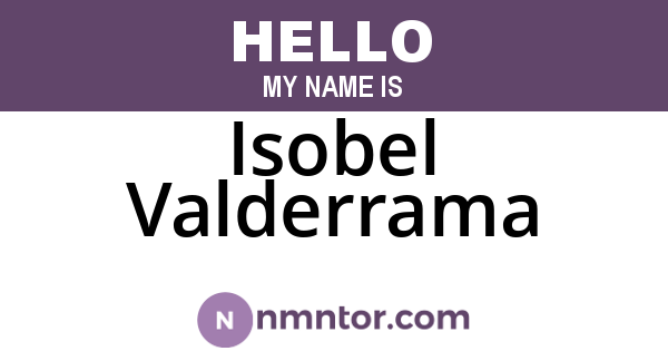 Isobel Valderrama