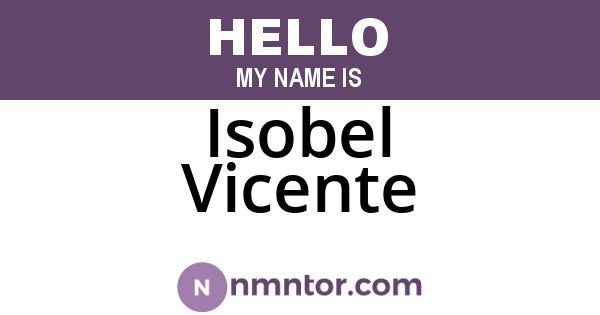 Isobel Vicente