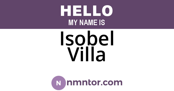 Isobel Villa