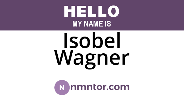 Isobel Wagner