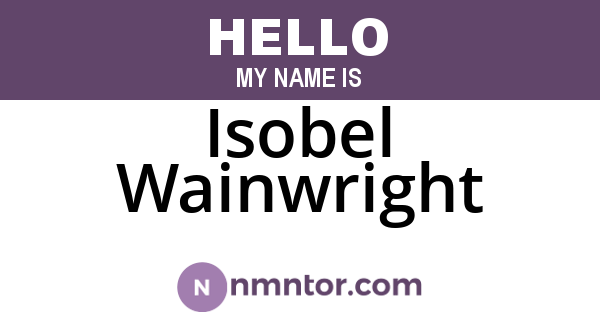 Isobel Wainwright