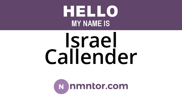 Israel Callender