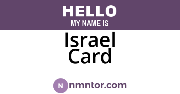 Israel Card