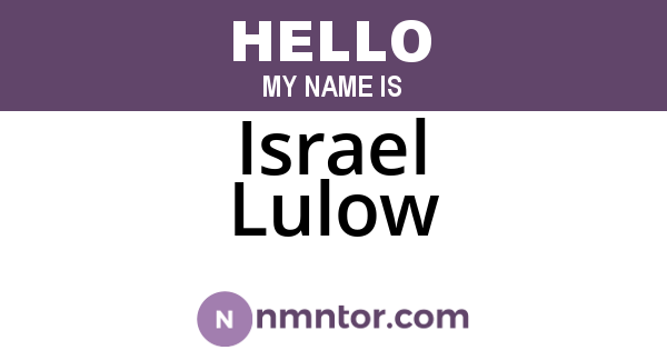 Israel Lulow