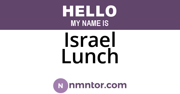 Israel Lunch