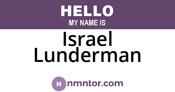 Israel Lunderman