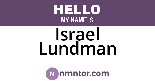 Israel Lundman