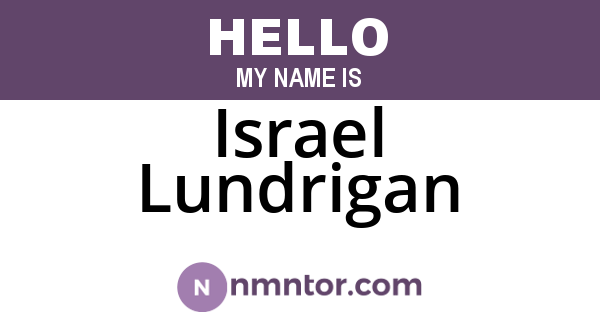 Israel Lundrigan